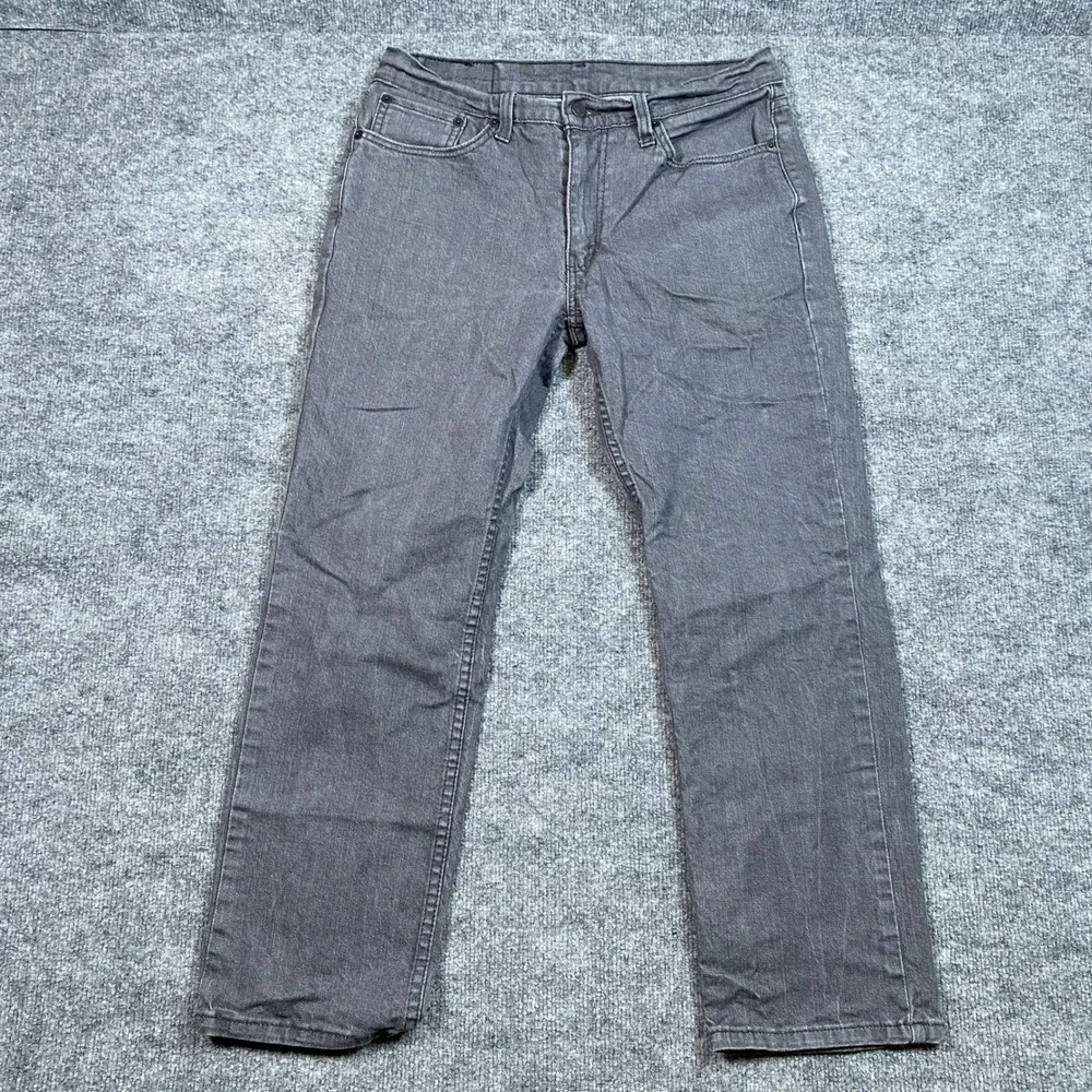 Levis 514 Mens Charcoal Gray Straight Fit Denim Jeans W33 L30 WaterLess Wash